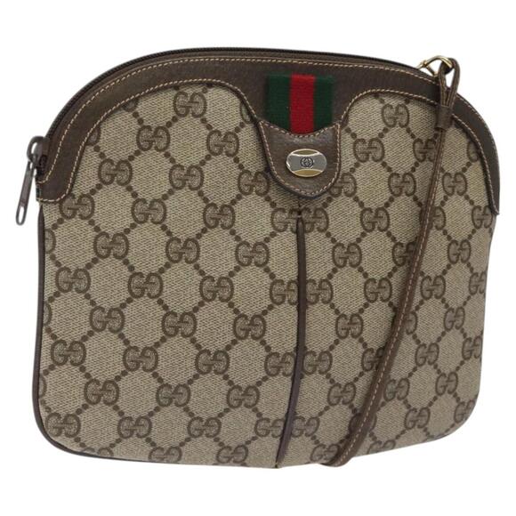 GUCCI GG Supreme Web Sherry Line Bag Pvc Beige Gold 904 02 047 - Picture 1 of 16